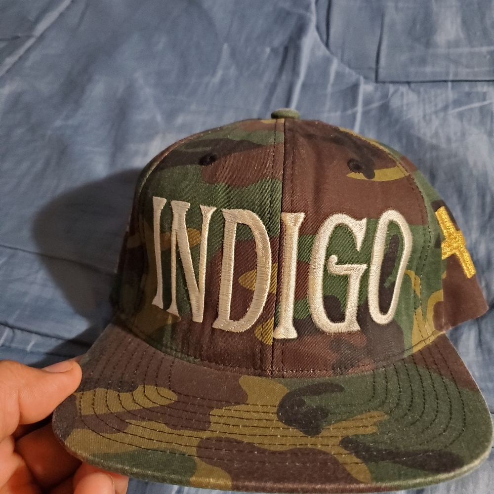 Indigo camo snapback